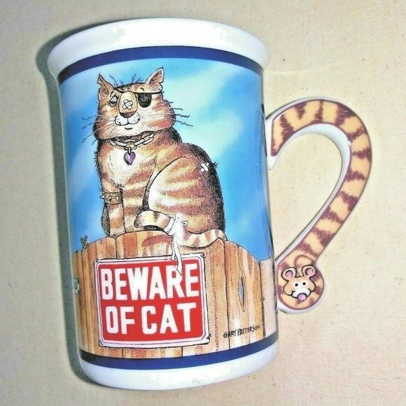 Comical Cats Mug Cup Danbury Mint 'On the Fence" - Picture 2 of 6
